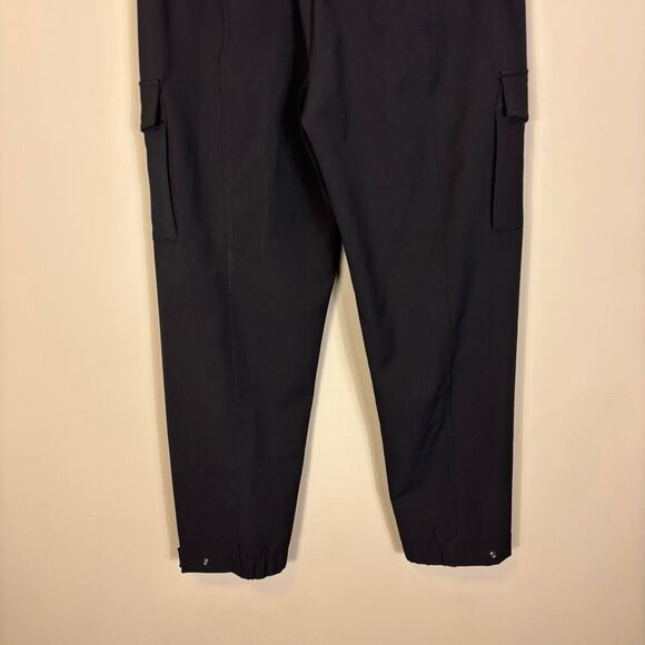 Athleta Black Cargo Zipper Pocket Straight Leg Pants Women's 14 - Picture 5 of 8